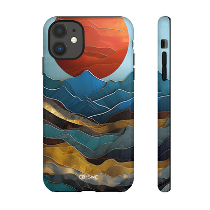 Sunset Geometry Waves - iPhone Case