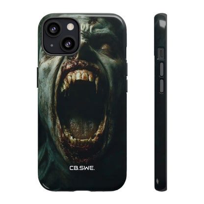 A zombie with sharp teeth mouth open showing vamp iPhone 13 - Tough