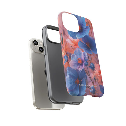 Harmonious Blooming Blues and Pinks iPhone 14 - Tough Phone Case