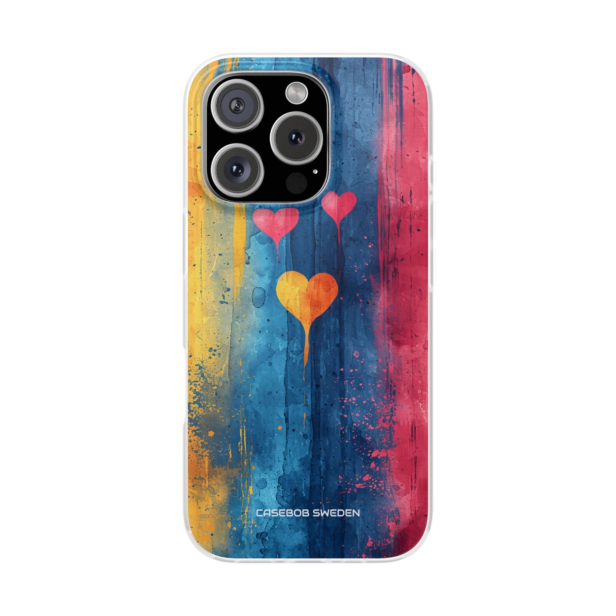 Hearts Watercolor Art - Flexi iPhone 16 Phone Case