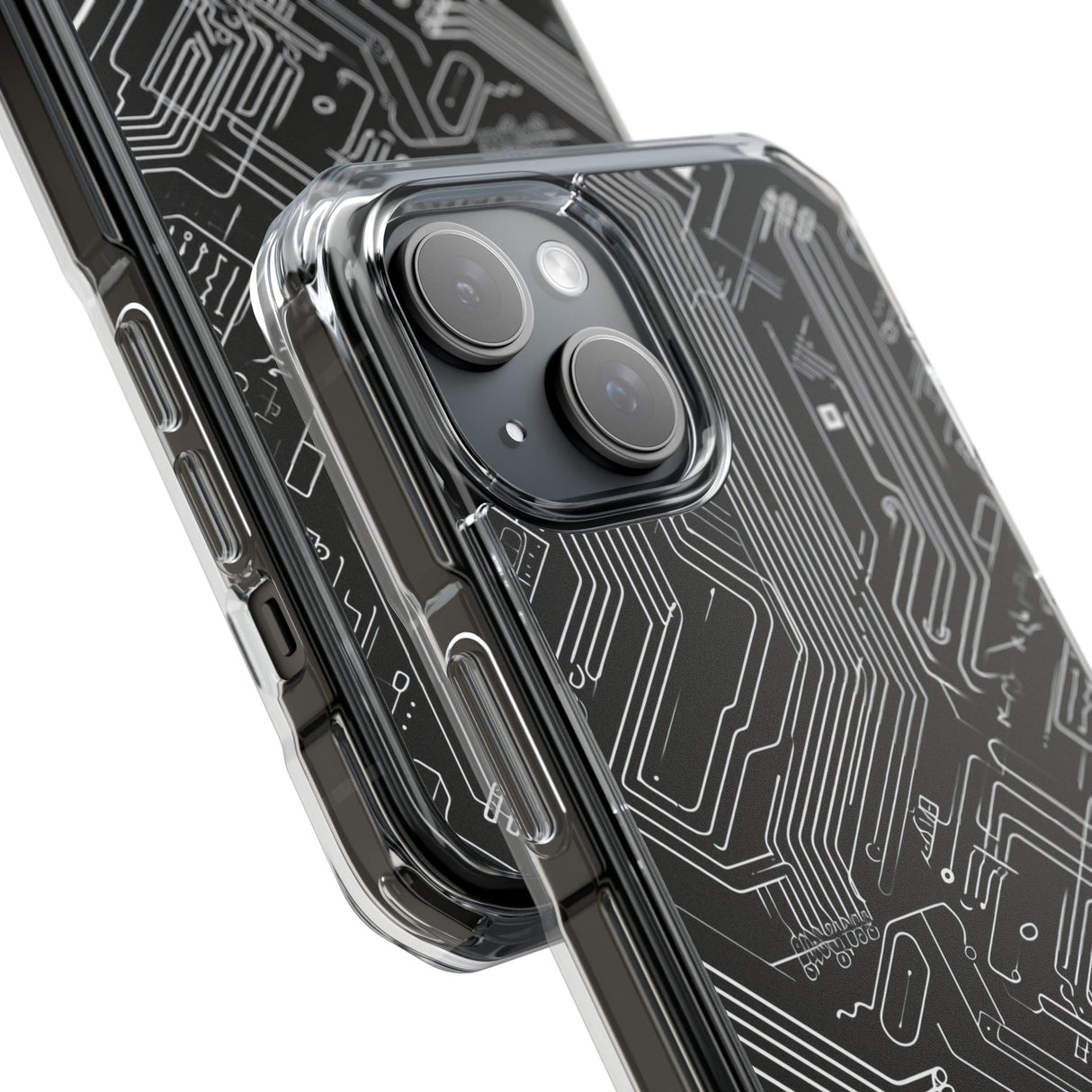 Cyber Circuitry Art - Phone Case for iPhone (Clear Impact - Magnetic)