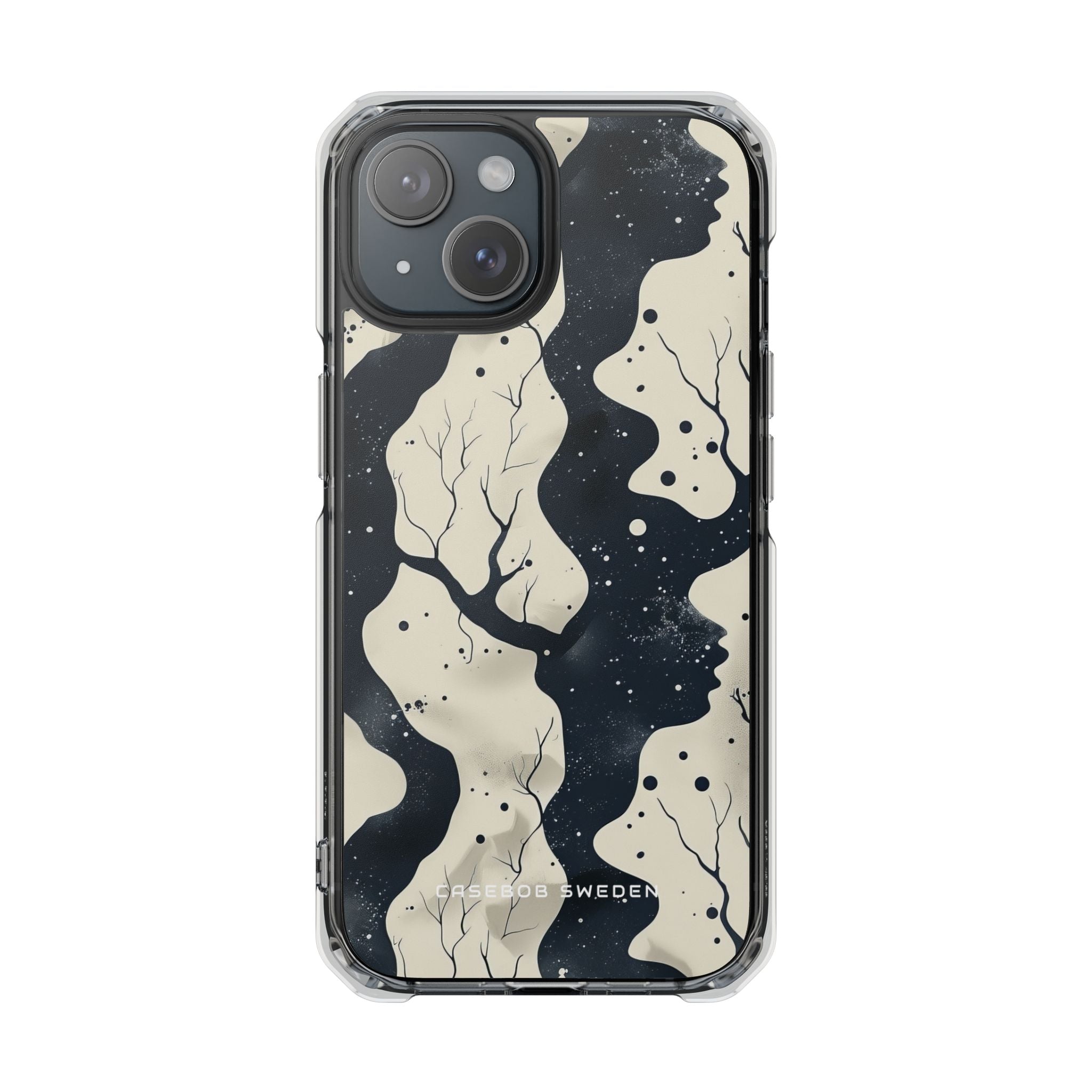 Organic Fluid Silhouettes with Cosmic Depth iPhone 15 - Clear Impact Phone Case