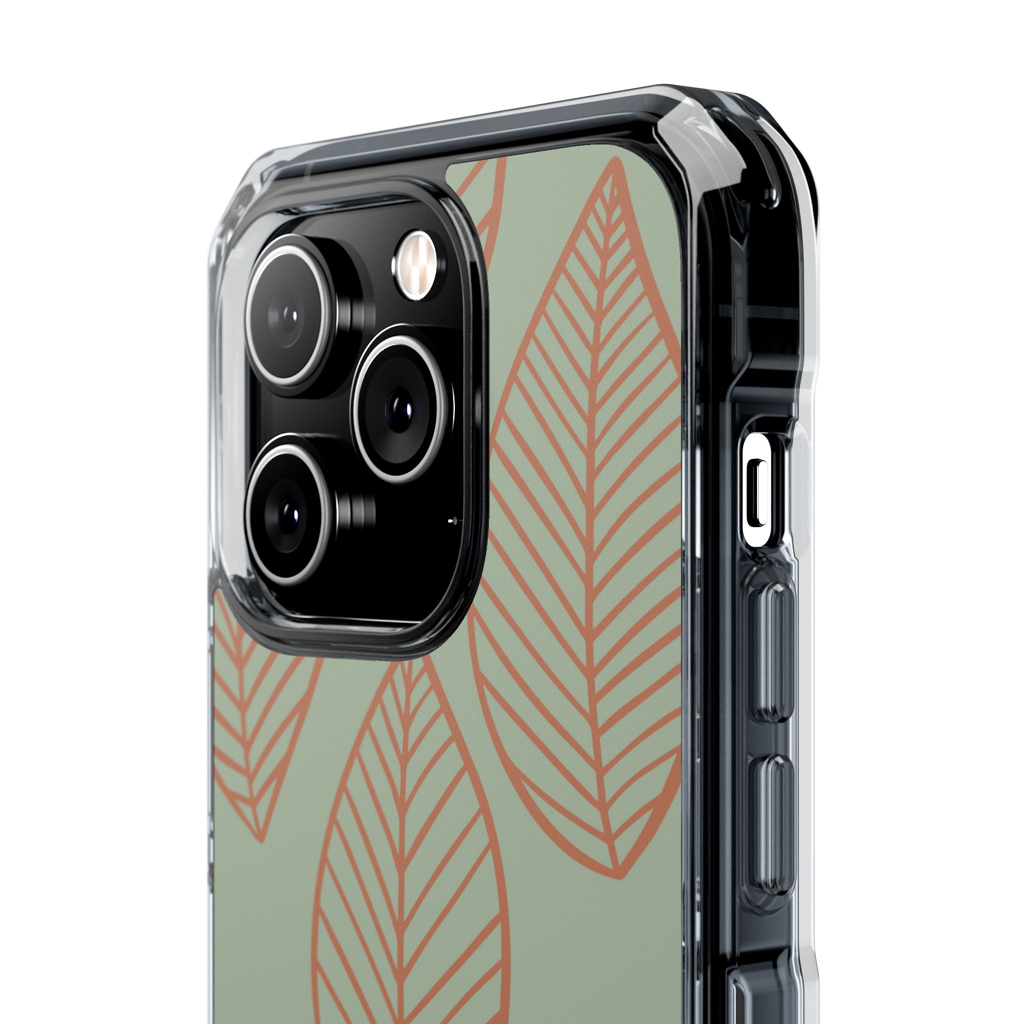 Mint and Orange Leaves iPhone Case - Impact