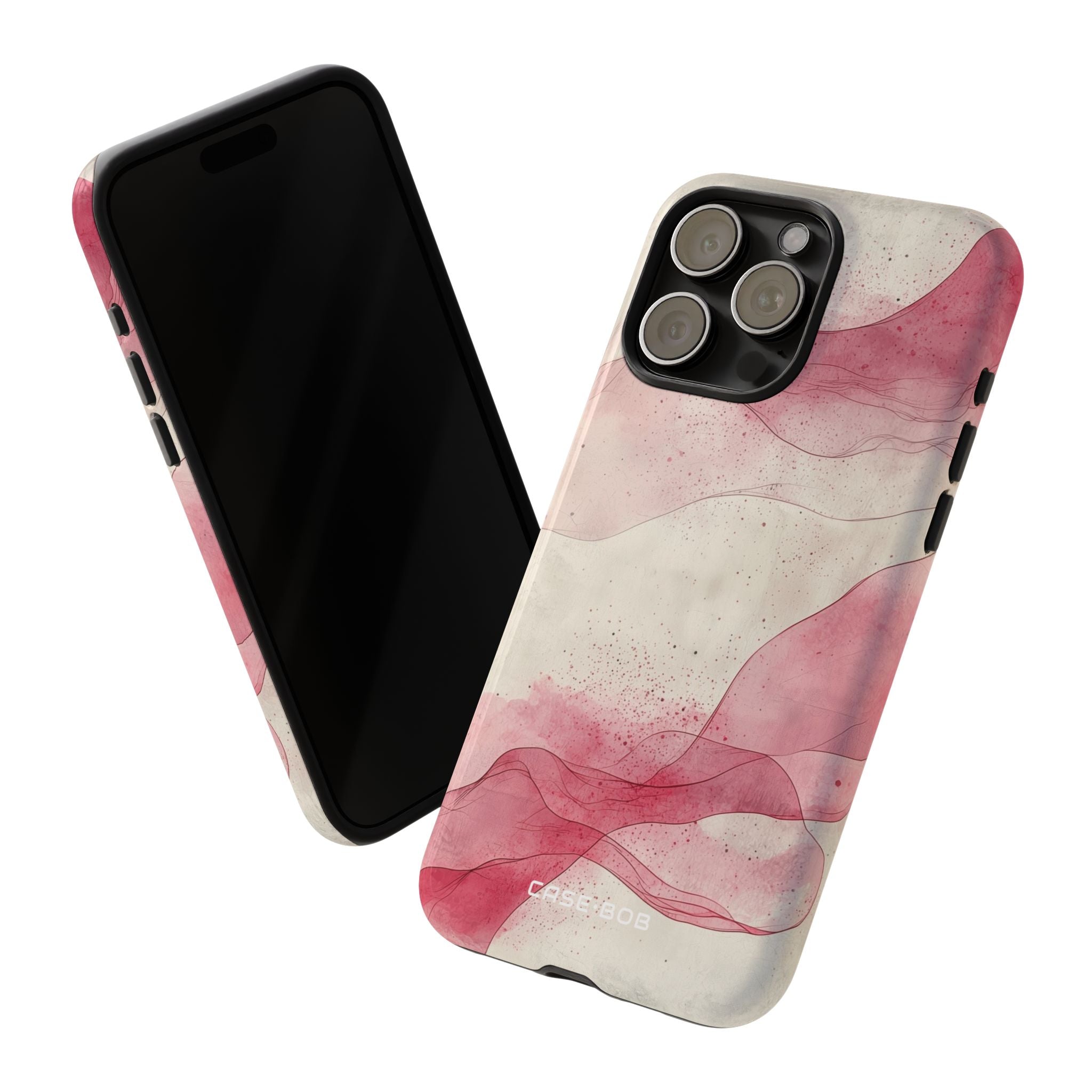 Crimson Waves iPhone 15 Pro Max Case - Tough