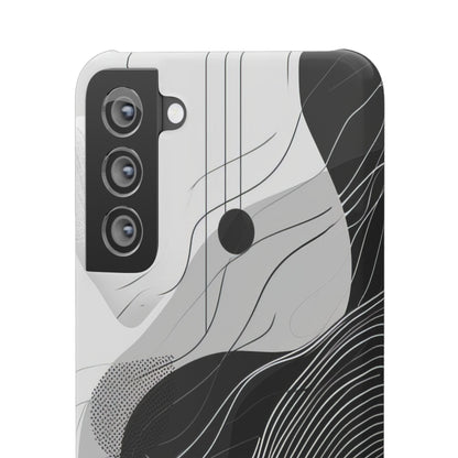 Fluid Rhythms: Monochrome Line Flow Samsung S21 - Slim Phone Case