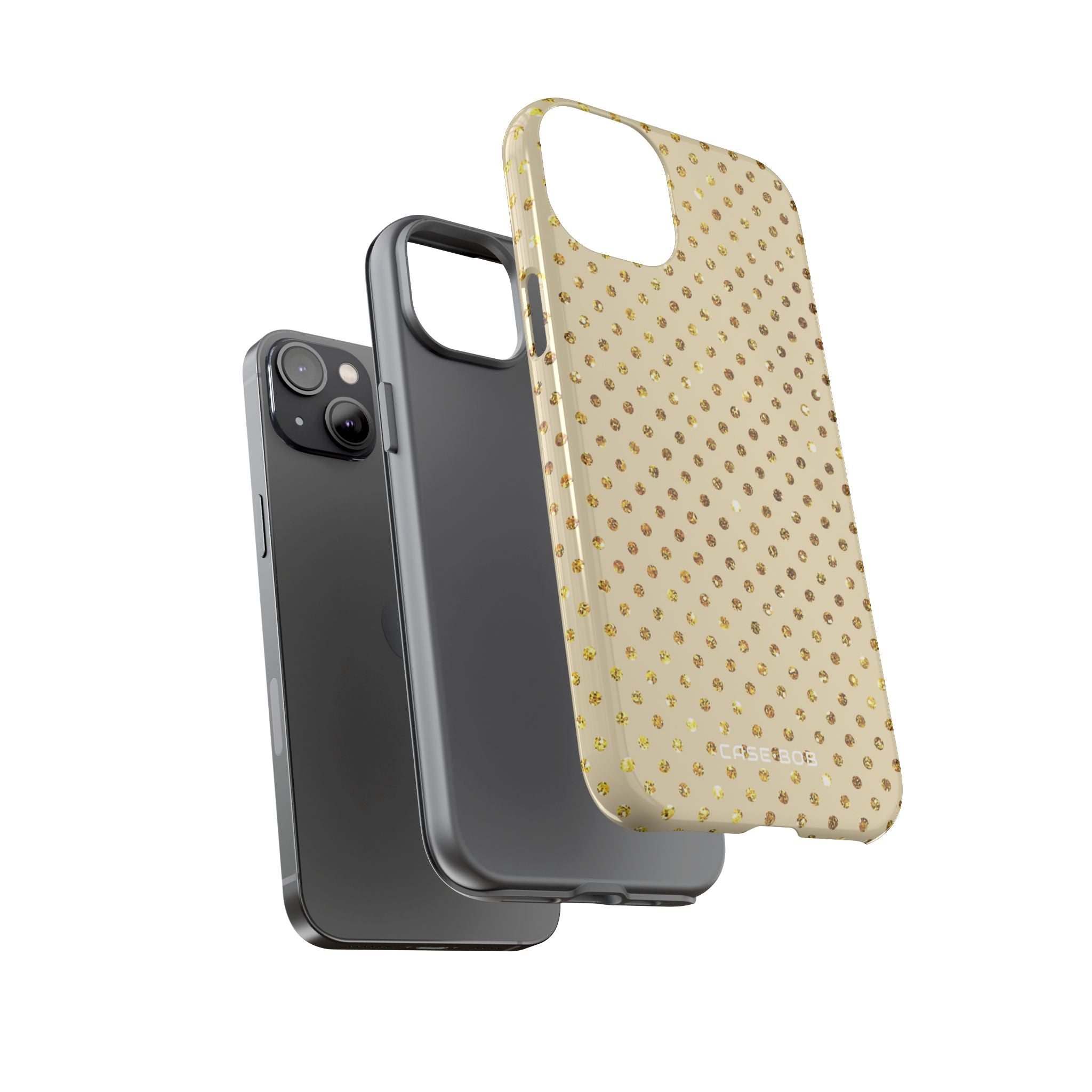 Gold Sparkle Grid iPhone 14 Plus Case - Tough
