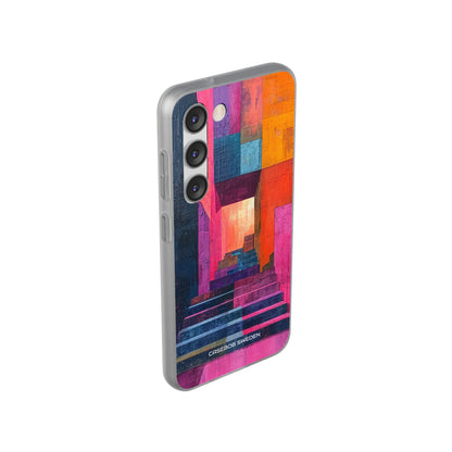 Pink Orange Geometry - Flexi Samsung S23 Phone Case