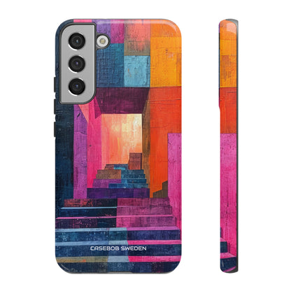 Pink Orange Geometry - Tough Samsung S22 Phone Case