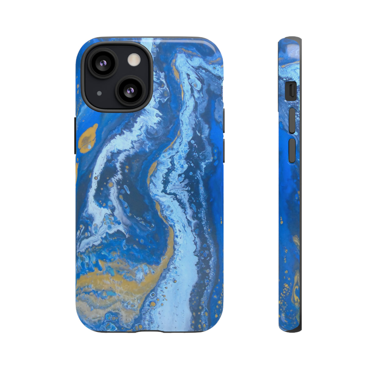 Acrylic Blue Gold - Protective Phone Case