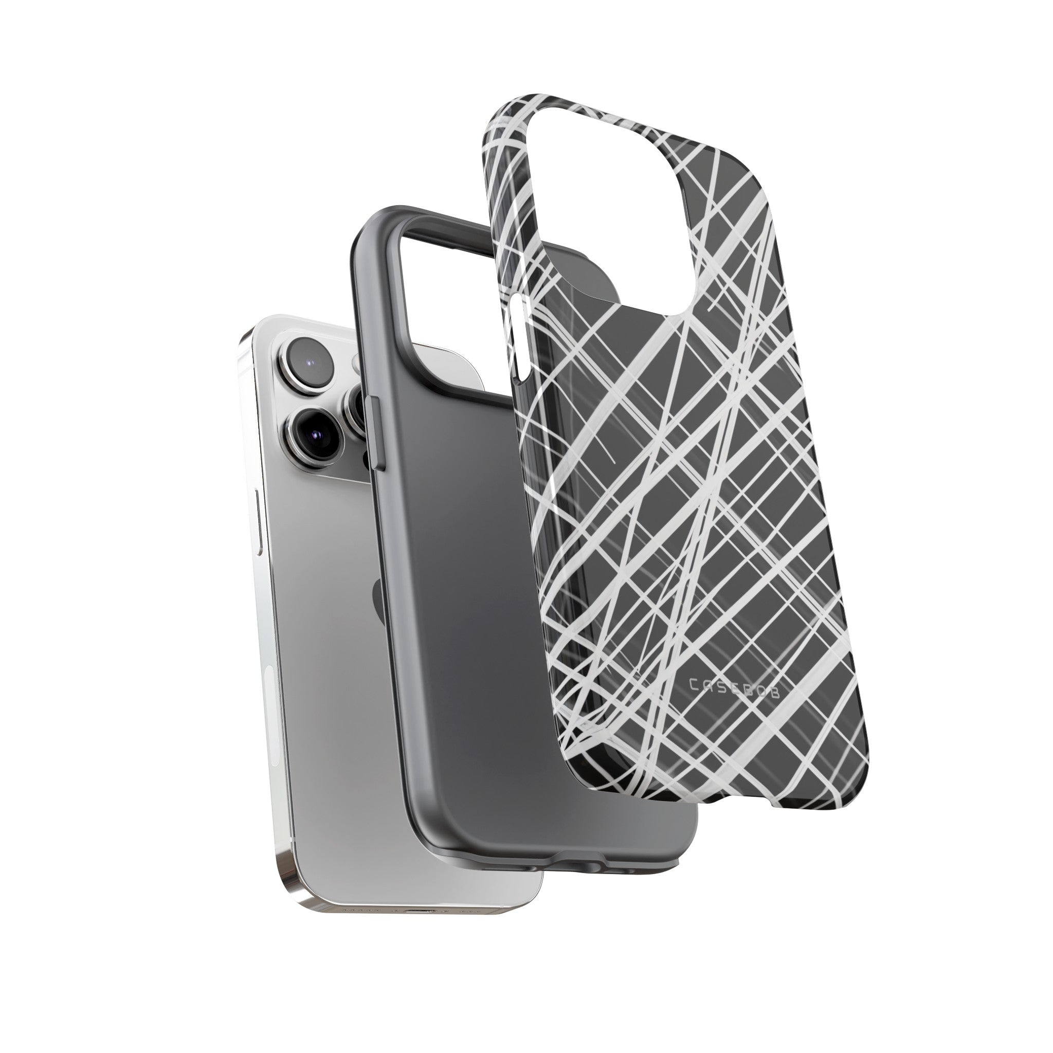 White Line Elegance - Protective Phone Case