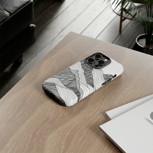 Abstract Mountain Line Art - Protective Phone Case