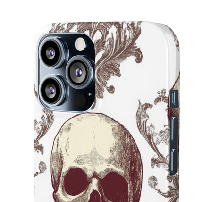 Gothic Skulls and Ornate Foliage iPhone 13 - Slim Phone Case