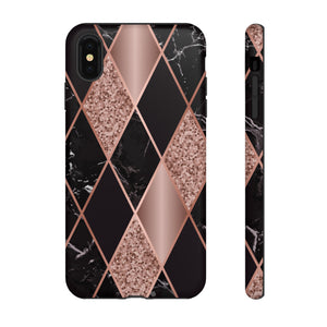 Pink Black Geometric - Protective Phone Case