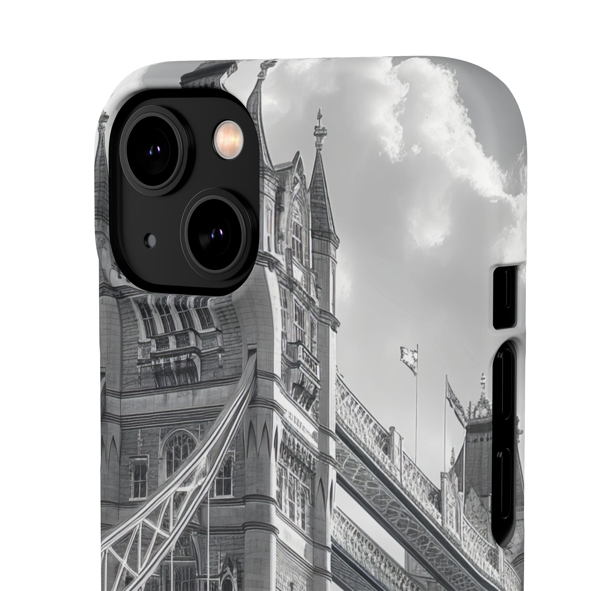 Tower Bridge Monochrome Architecture Study iPhone 14 - Slim Phone Case