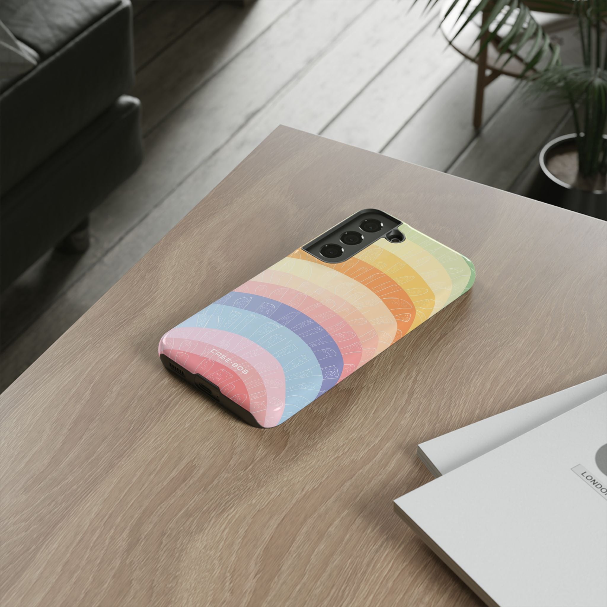Pastel Rainbow Bands Samsung S22 Case - Tough
