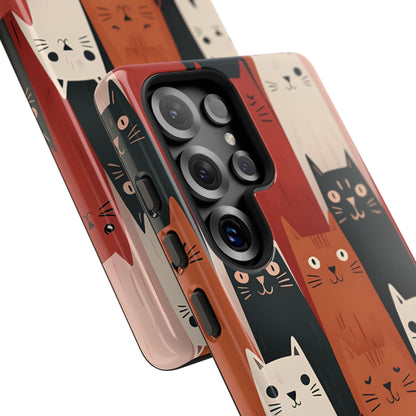 Elongated Cats Black Samsung S25 Ultra Case - Tough