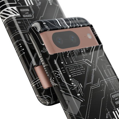 Futuristic Circuit Grid Google Pixel 8 - Tough