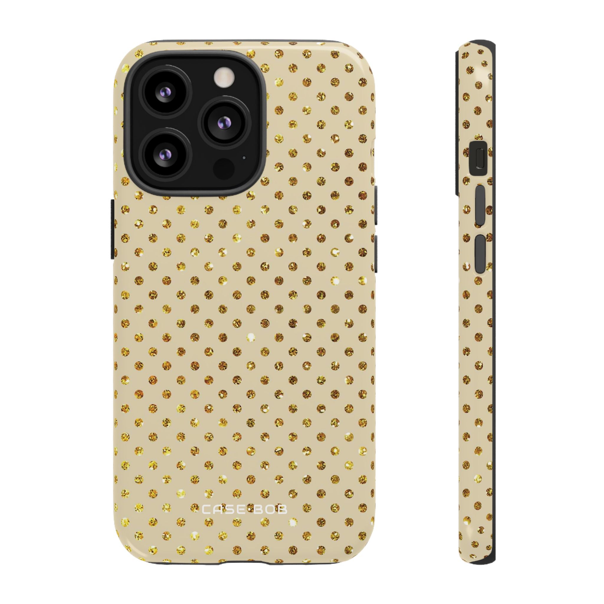 Gold Sparkle Grid iPhone 13 Pro Case - Tough