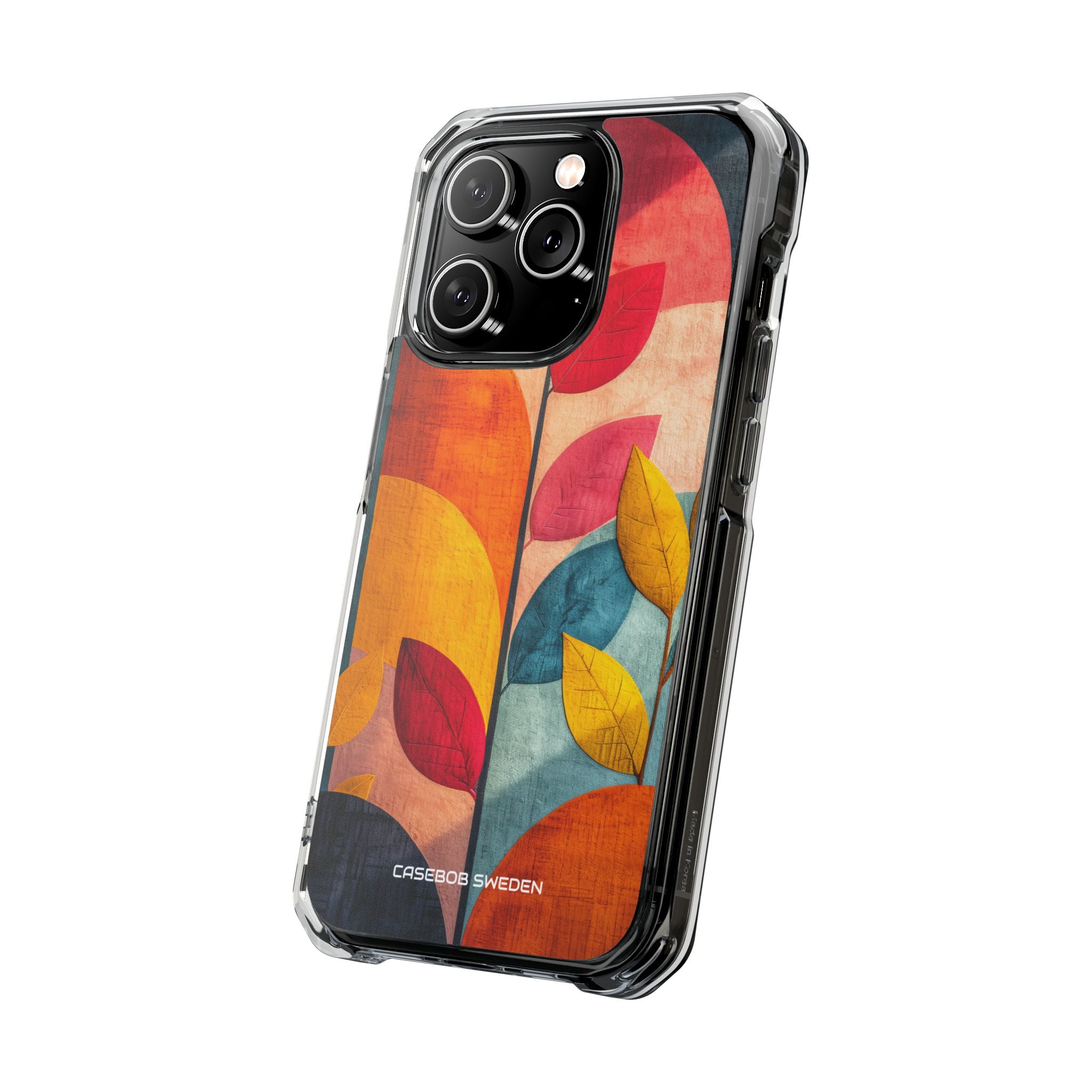 Abstract Orange Blue Design - Clear Impact iPhone 14 Phone Case