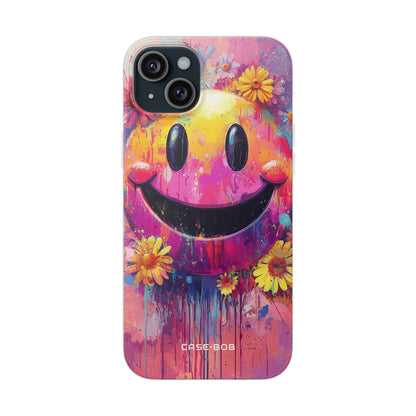 Smiley Bloom iPhone 15 Plus Case - Soft