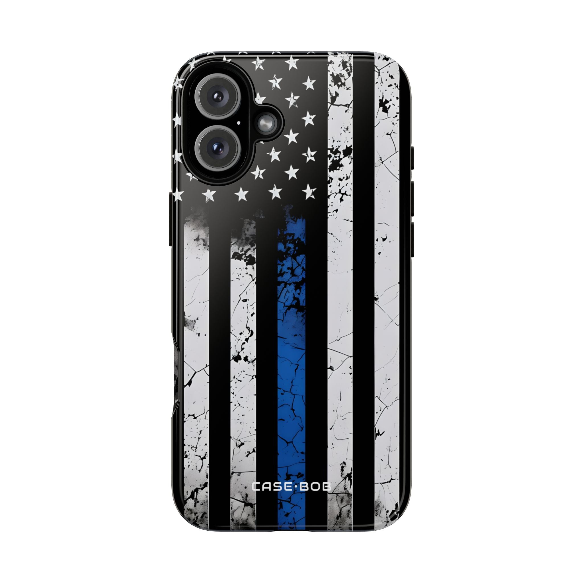 Blue Line Flag iPhone 16 Plus Case - Tough