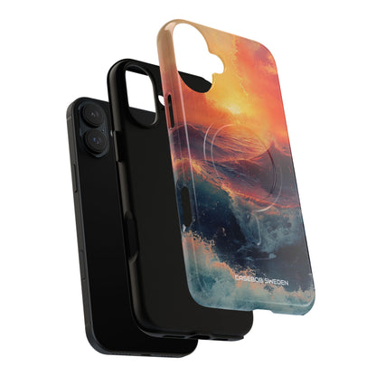 Ocean Sunset Waves - Tough + MagSafe® iPhone 16 Phone Case