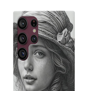 Serene Sketch Portrait | Slim Phone Case for Samsung