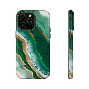 Green & Gold Epoxy - Protective Phone Case