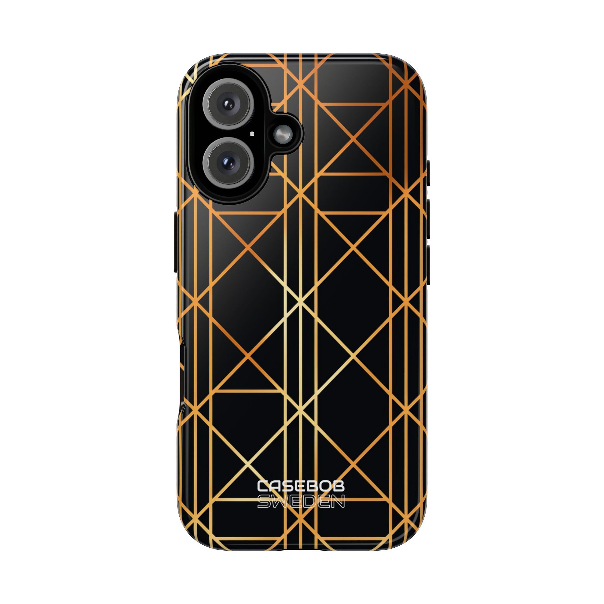 Golden Geometric Elegance iPhone 16 - Tough