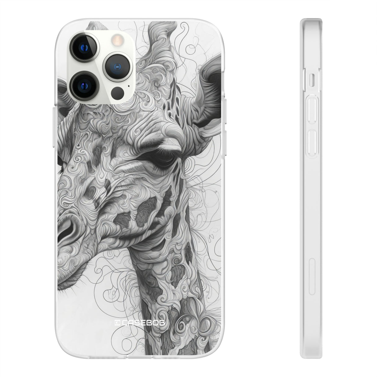 Monochrome Giraffe | Flexible Phone Case for iPhone