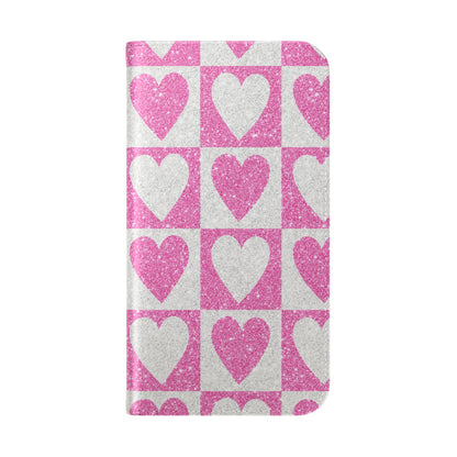 Glitter Heartgrid - iPhone 16  Case - Wallet