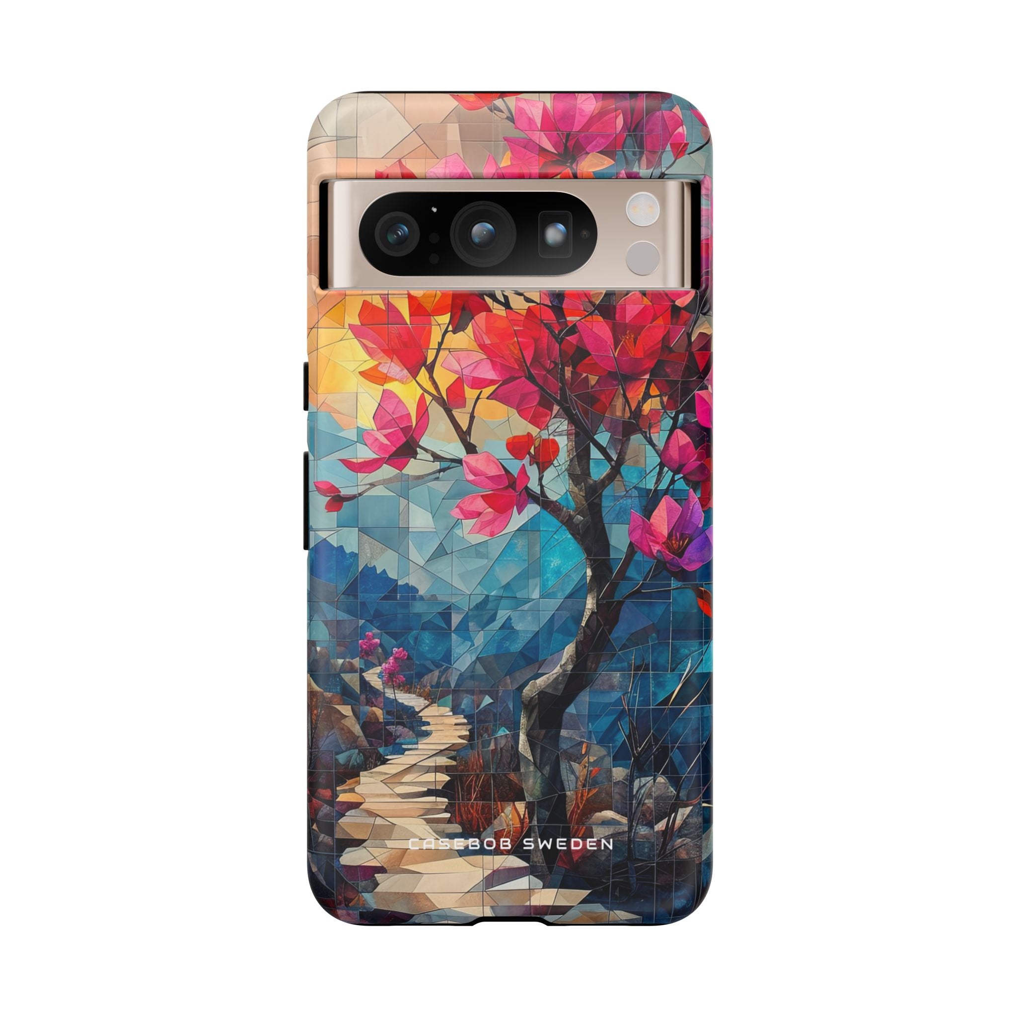 Vibrant Geometric Tree Landscape Google Pixel 8 - Tough Phone Case