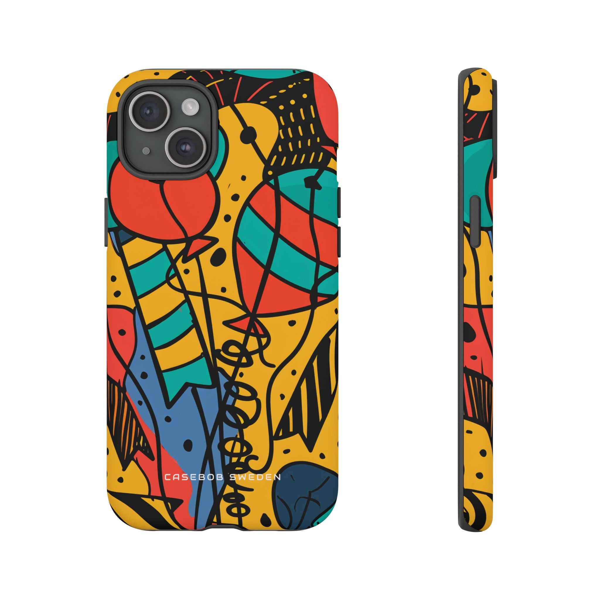 Playful Lines in Motion iPhone 15 - Tough Phone Case