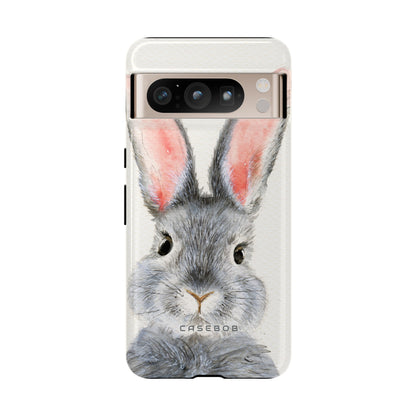 Watercolor of Fluffy Rabbit - Protective Phone Case