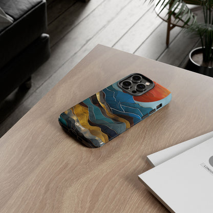 Sunset Geometry Waves - iPhone Case