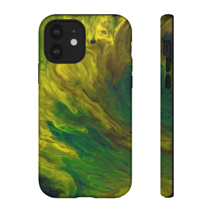 Neon Yellow Ink Art iPhone Case (Protective) iPhone 12 Matte Phone Case