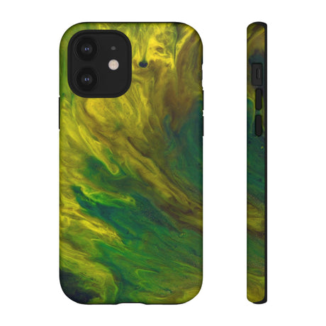 Neon Yellow Ink Art iPhone Case (Protective) iPhone 12 Matte Phone Case