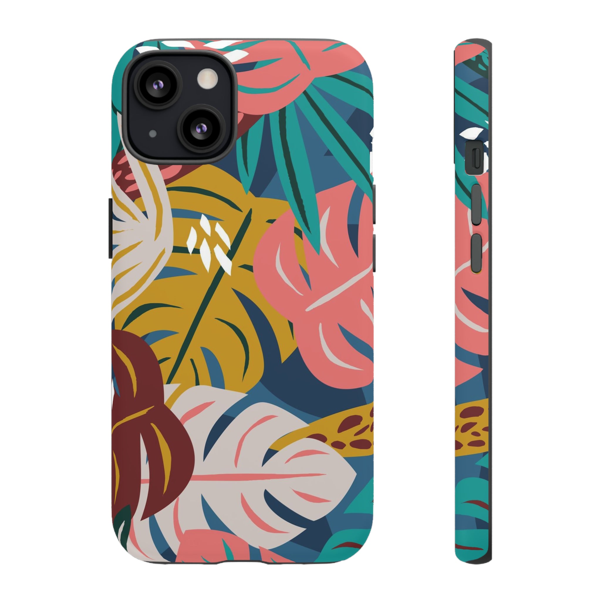 Tropical Leaf Mono - Protective Phone Case