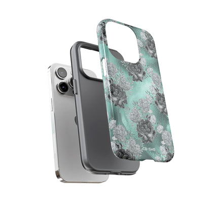 Teal Floral Elegance - iPhone Case