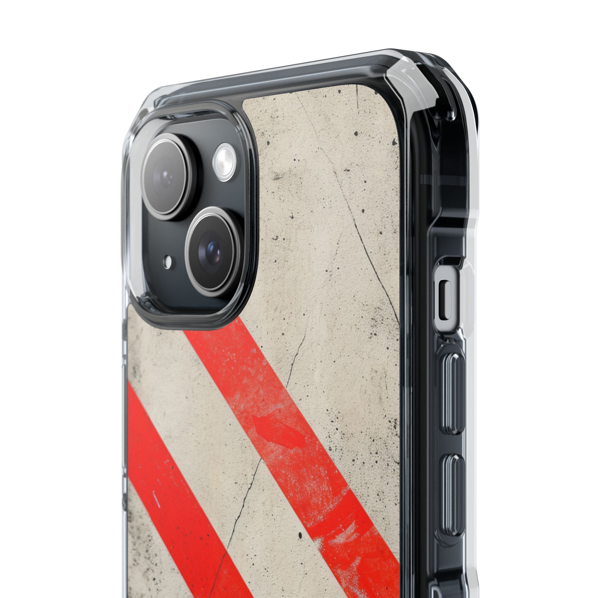 Striker Crimson Stripes iPhone 15 - Clear Impact Phone Case