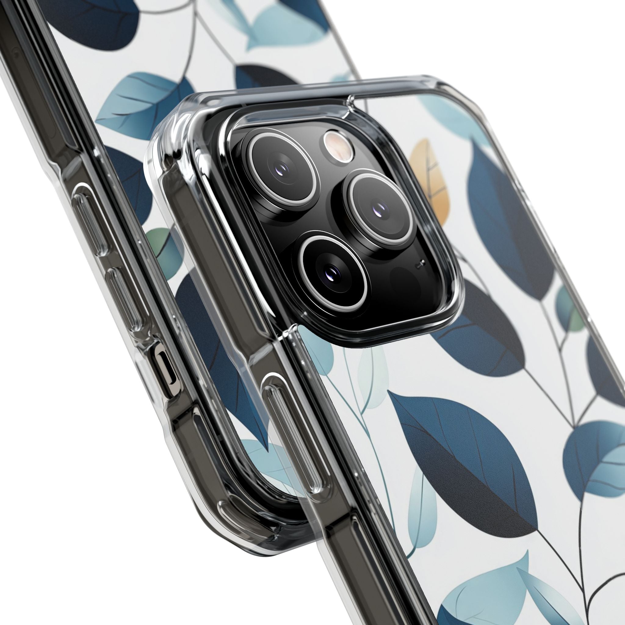 Navy Leaf Veins iPhone 14 Pro Case - Impact