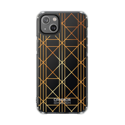 Golden Geometric Elegance iPhone 14 - Impact Clear+