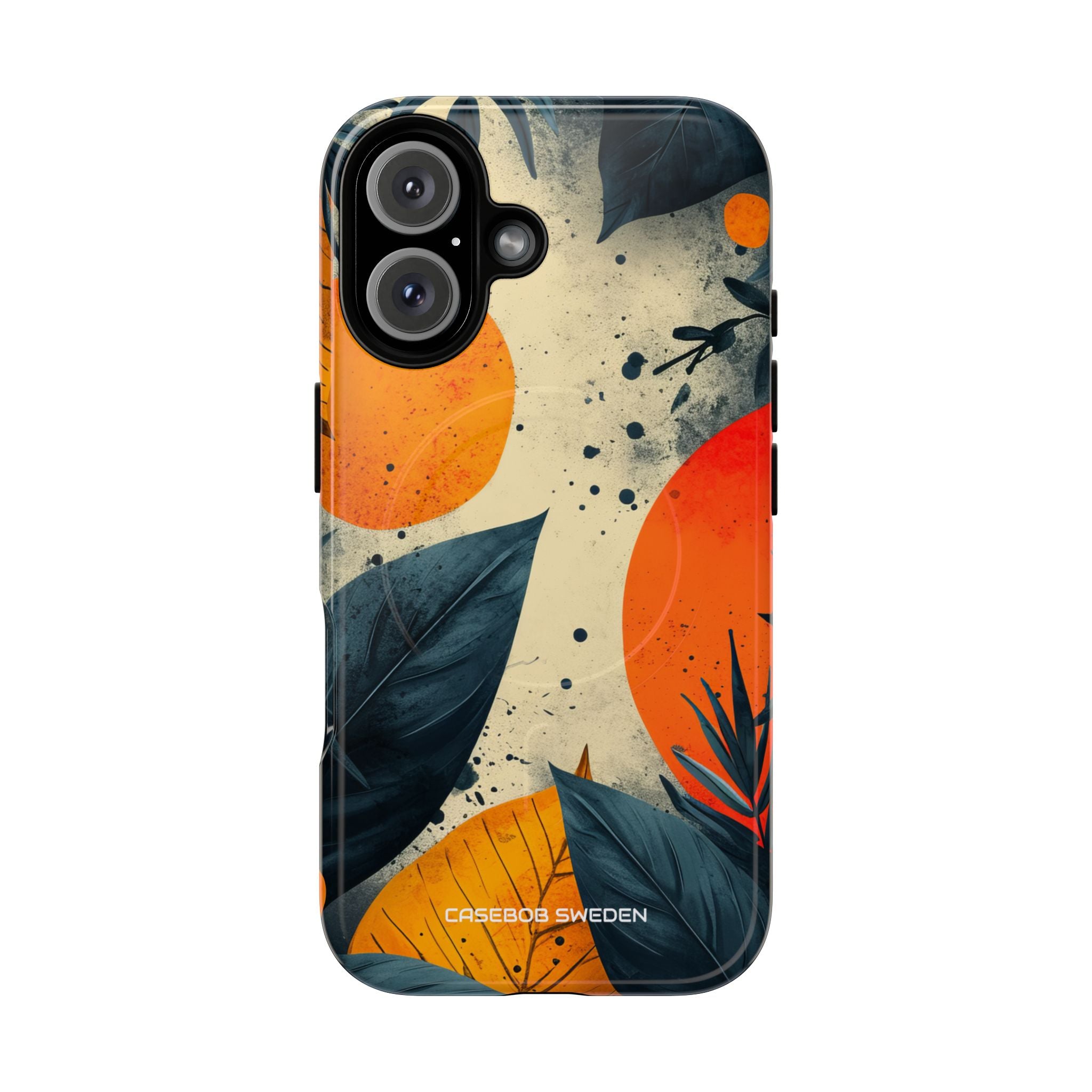 Tropical Blue Leaves - Tough + MagSafe® iPhone 16 Phone Case