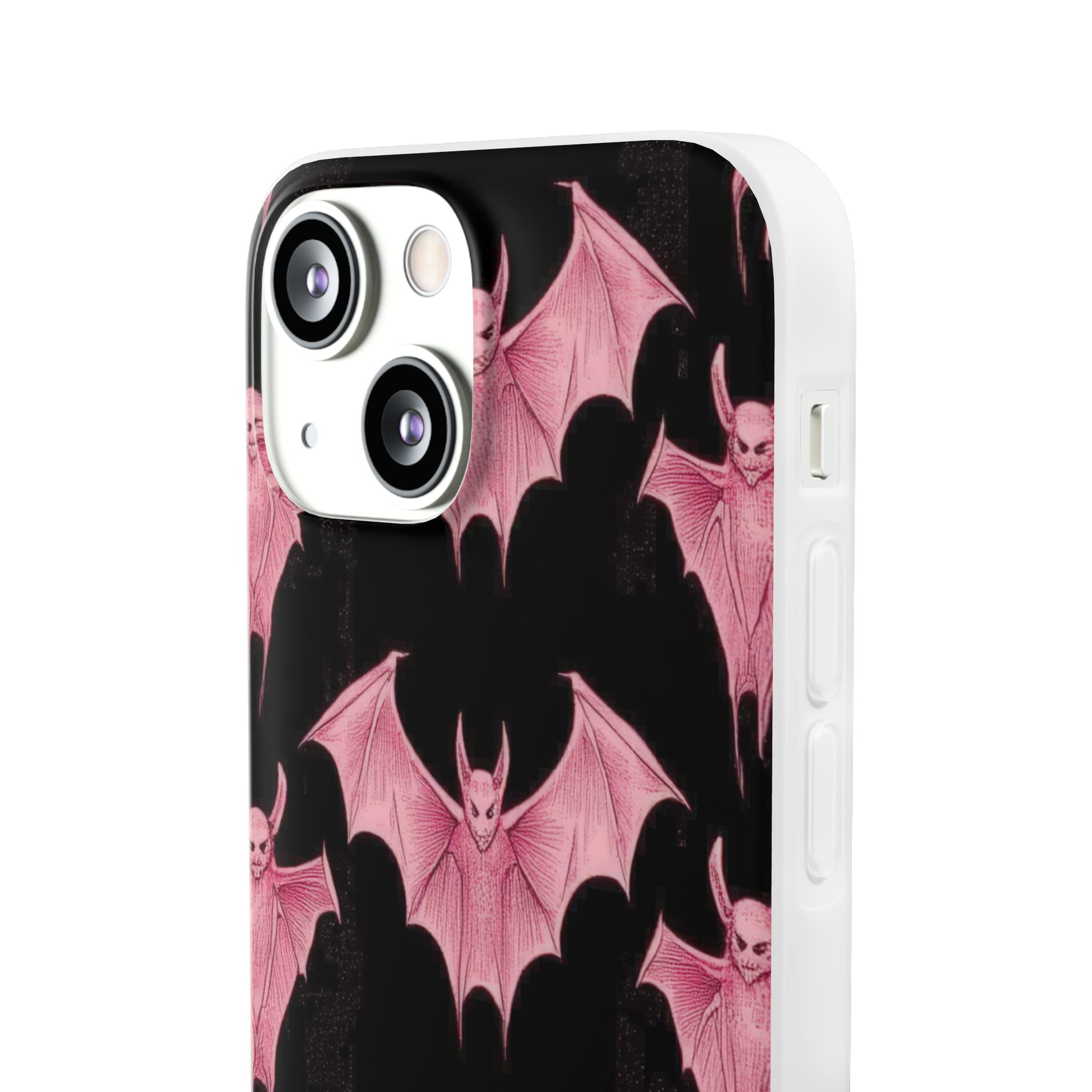 Gothic Pink Bats Aflame iPhone 13 - Flexi Phone Case