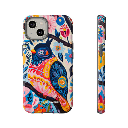 Whimsical Vintage Owl with Floral Charm iPhone 14 - Tough Phone Case