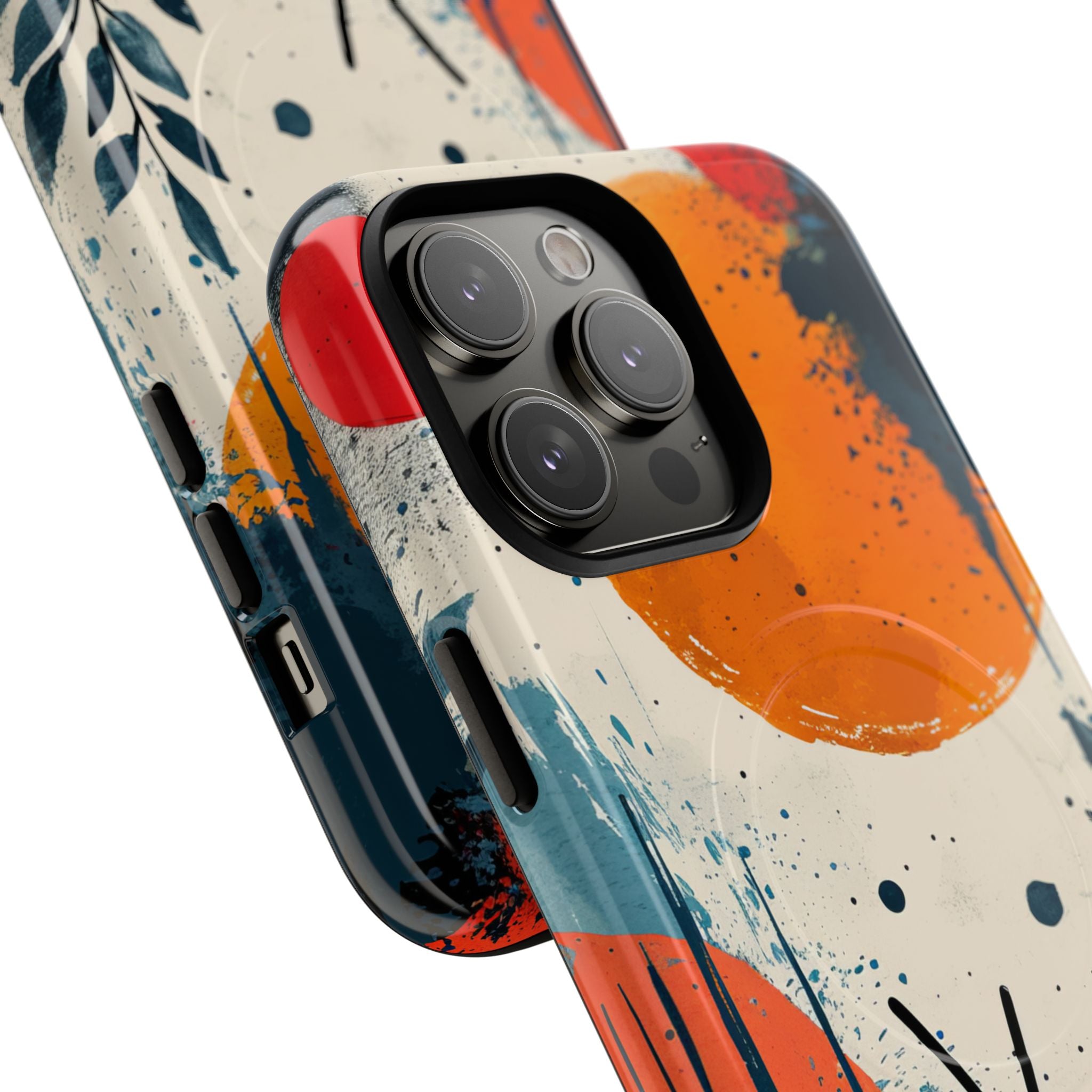 Orange Blue Splash - Tough + MagSafe® iPhone 14 Phone Case