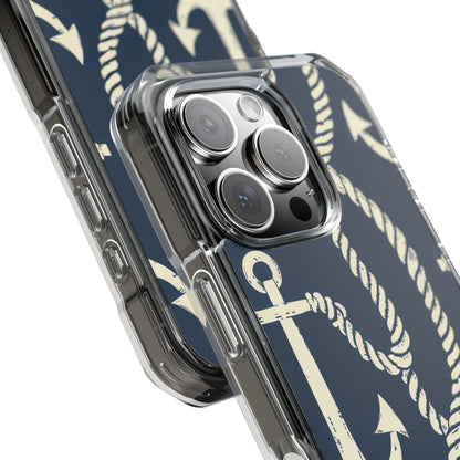 Nautical Anchors Rope iPhone 16 - Impact Clear+