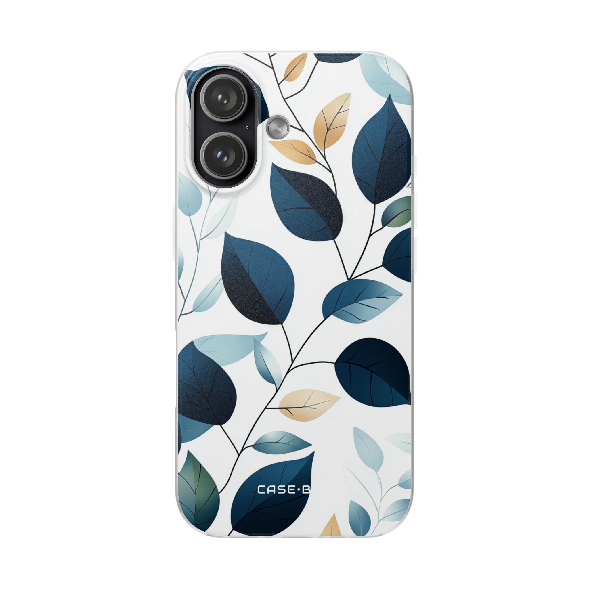 Navy Leaf Veins iPhone 17 Case - Soft