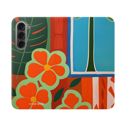 Orange Blossom Mosaic - Samsung S23+ Cover - Wallet