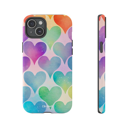 Watercolor Heart Symphony - iPhone Case